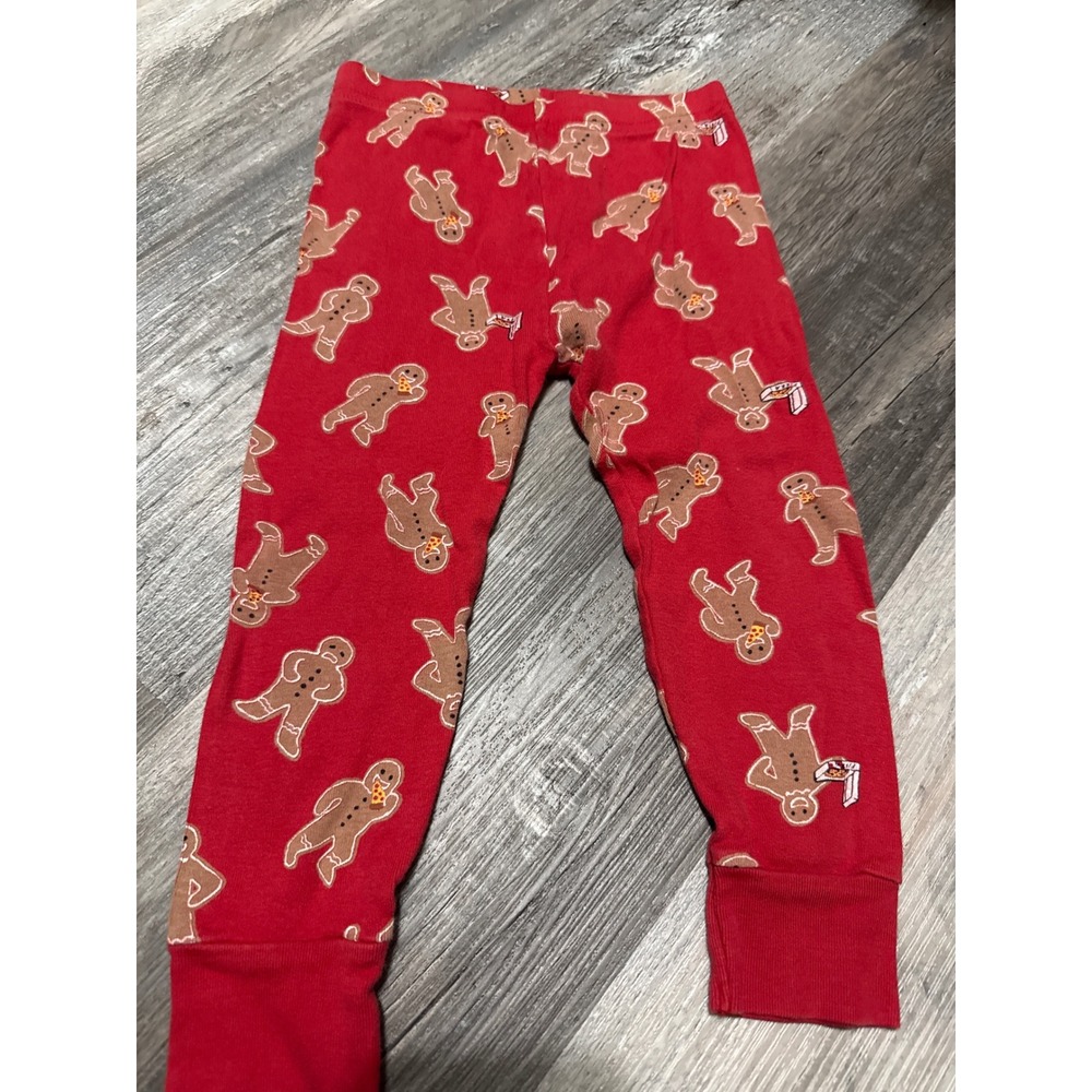 Old Navy Gingerbread Man Pizza Red Pajama Pants Kids 2T Holiday Sleepwear